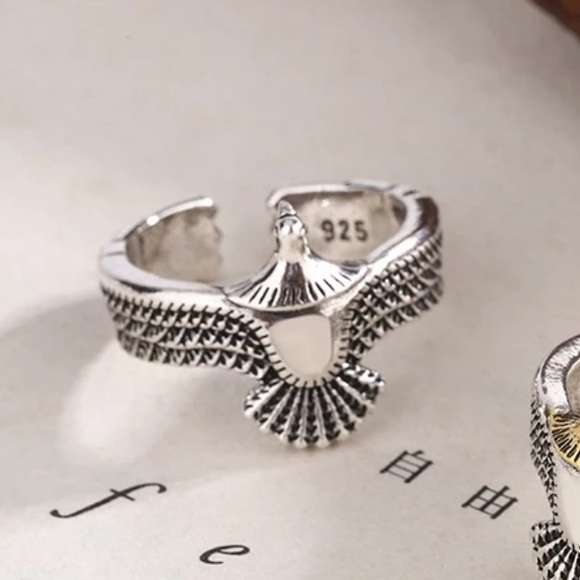 🦅 Insta eagle wings sterling silver ring - Picture 3 of 3